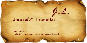 Jancsó Levente névjegykártya